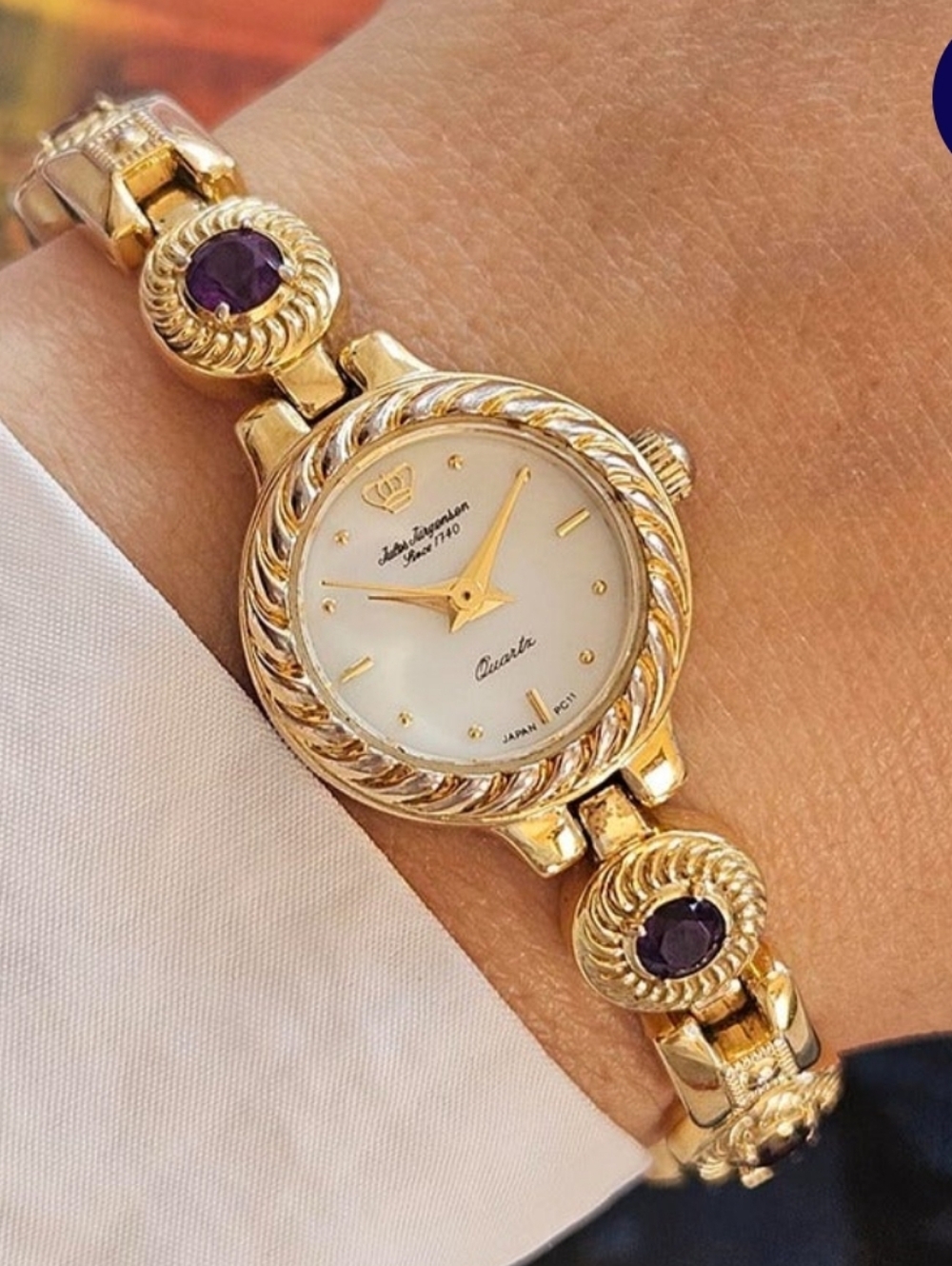 RARE Vintage Jules Jurgensen Watch for Ladies with Colorful Stones